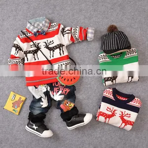 S15309A Hot Sale Knitting Patterns Winter Pullover 100% Cotton Boys Sweater Design thumbnail-1