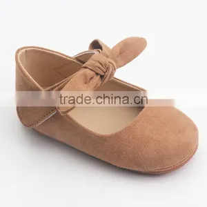 Tan Baby Rubber Sole Shoes Mary Jane Leather Baby Shoes thumbnail-3
