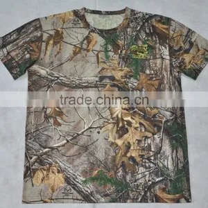 OEM Men' 100% Merino Wool Thermal Camouflage Hunting Pattern, Militray T-Shirts, O Neck Short Sleeve Upper, Size Plus thumbnail-1