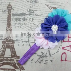 Wholesale Ballerina Chiffon Flower Headbands Toddle Girls Kids Baby Headbands 2015 Hair Accessories thumbnail-4