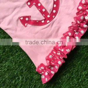 Baby Girls Summer Design Girls Boutique Clothing Hot Pink Anchor Outfits Sleeveless Capri Sets With Accessories thumbnail-2