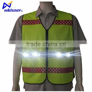 Construction Worker Waistcoat Safety Reflective Running Vest With Led thumbnail-1