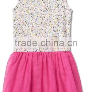 2017 New Hot Sell Kids Clothes Girl Dress Cotton Dress Children Floral Tulle Tank Dress thumbnail-2