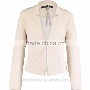 Fashion Street Wear Ladies Nude Texture Tailored Cropped Blazer thumbnail-1