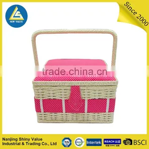 Classic Type PP Cord Sundries Storage Fabric Sewing Basket With Handle thumbnail-1