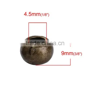 Zinc Based Alloy European Style Large Hole Charm Beads Round Antique Bronze thumbnail-2