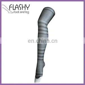Ladies Sheer Sexy Fashion Jacquart Horizon Strip Tights thumbnail-1