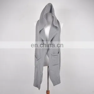 TOROS Professional OEM/ODM Winter Warm Knitted Hooded Scarf With Pockets thumbnail-6