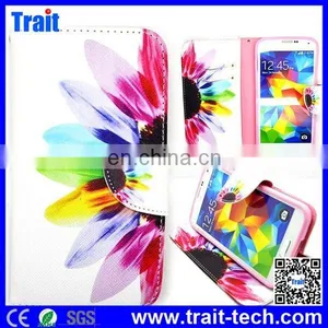 Flower Design Wallet Style With Card Slot Flip PU Leather Case for Samsung Galaxy S5 I9600 G900 (Flowers) thumbnail-2