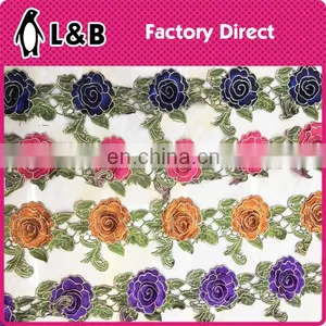 Ningbo-China Polyester Lace Embroidered Eyelet Flower 3d Lace thumbnail-3