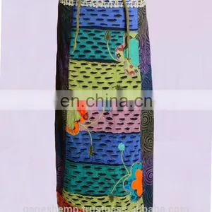 Multicolored Razor Cut Patched Prints Maxi Dress HHCS 126 C thumbnail-1