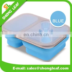 Bento Box With 2 Compartment Silicone Lunch Food Serving Box thumbnail-2