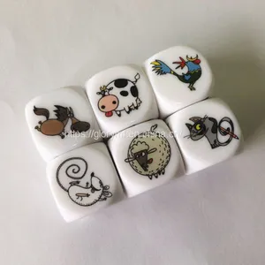 Wholease Heat Printing 16mm Round Corner Plastic Acrylic Dice/board Game Dice thumbnail-2