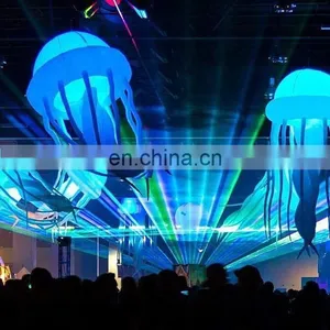Stage Decoration LED Inflatables Ceiling Hanging Inflatable Lighting Jellyfish Balloon for Night Show thumbnail-2