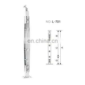 Sonlam L701, Good Design Stainless Steel Glass Post Railing thumbnail-2