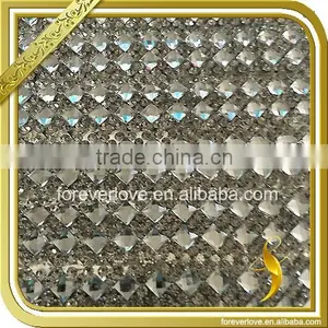 Clear Hot Fix Rhinestone Trimming Mesh Hotfix Diamante Crystal Sheets FRM-200 thumbnail-1