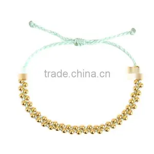 Girls Gift Pink Wax Cord Braided Metal Bracelet for Friend 2015 New thumbnail-5