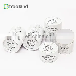 Bio Friendly Candle Packaging Custom Cylinder Paper Tube Fancy Packaging for Scented Candle thumbnail-3