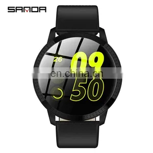 SANDA CF18 Sport Fitness Hear Rate Monitor IP67 Waterproof Fashion Unisex Round Smart Watch thumbnail-1