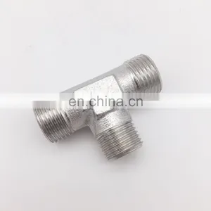 3/8 to 1/2 Hydraulic Adapter Tee Compression Fitting Metal Male Straight Pipe Fittings thumbnail-2