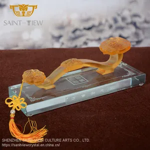 Chinese Fengshui Lead Crystal Liuli Ruyi New Year Business Gift Home Office Decoration thumbnail-1