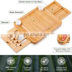 Top Seller High Quality Multifunction Durable Premium Bamboo Cheese Board thumbnail-4
