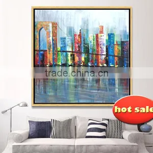 Canvas Art Factory Village Scenery Oil Painting on Canvas YB-132 thumbnail-1