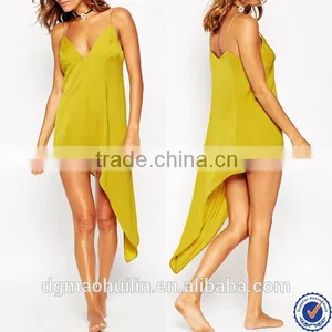 Wholesale Custom Nightgowns Cheap Woman Pajamas Asymmetric Hem Satin Pajamas for Woman Quality Choice thumbnail-1