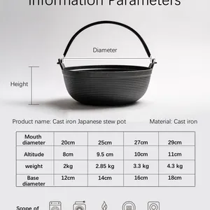 Japanese Style Single Serving Shabu Pot Pan Hot Pot Sukiyaki Pan Irori Nabe Pot With Wooden Lid and Cooking Stove thumbnail-4