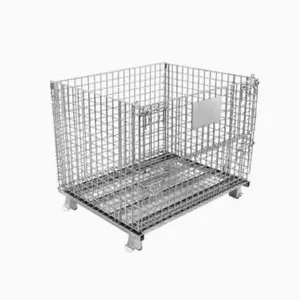 Large Metal Galvanized Supermarket Storage Mesh Roll Stillage Container thumbnail-4