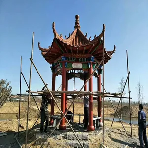 Manufacturer of Cement Imitation Wood Painted Archaized Pavilions and Painted Pavilions in Ancient Architectural Corridors thumbnail-2