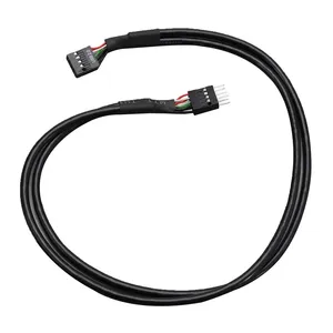 USB 2.0 9Pin Header Extension Cable Black Dual-Isolated Shielded Wire thumbnail-2