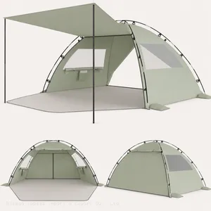 Beach Tent Sun Shelter With Canopy, 4-5 Person Pop Up Beach Tent, Easy Setup UPF 50+ UV Protection Double Silver Coating Beach Sun Shade Shelter thumbnail-1
