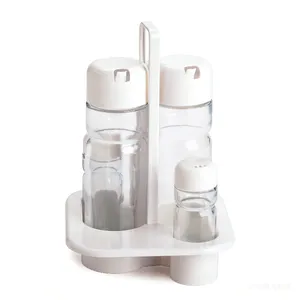 Classic Glass Condiment Set With Stand thumbnail-3