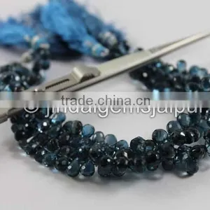 Wholesale London Blue Topaz Faceted Drop Beads thumbnail-1