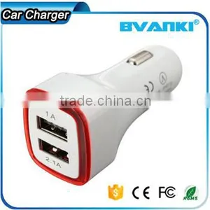 High Quality Brilliant 5V 2.1A Universal 2 Port Car Charger Input 12V 24V Car Battery Charger LED Dual Usb Car Charger With LED Supplier's Choice thumbnail-2