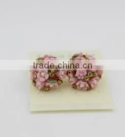 Fashion Beautiful Colorful Ball Stud Earrings Latest Style Flower Earrings For Girls thumbnail-4