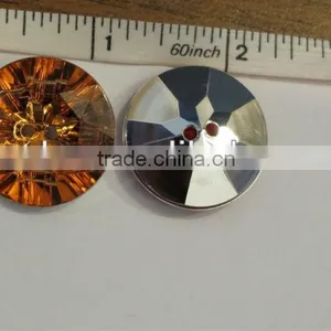 ORANGE COLOR BUTTONS IN ACRYLIC STONE WITH SILVER PLATED BACKING, 27MM SA-2985 thumbnail-1
