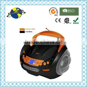 Fancy Multicolor Orange Bluetooth Radio Clock CD Boombox thumbnail-1