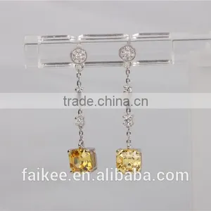 Simple Design Handmade Crystal Earrings Zirconia Silver thumbnail-2