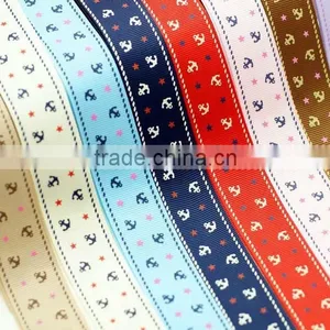 Welcome Customize Print Ribbon,DIY Bowknot Jewelry Accessories Ribbon, Hot Sale Classic 2.5cm Wide Anchor Colorful Ribbons thumbnail-3