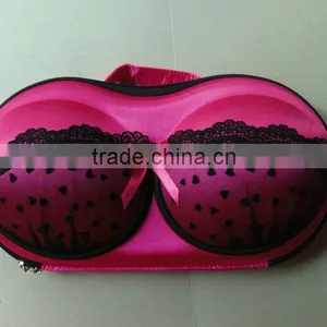 Sexy Rose Satin Covered EVA Bra Case thumbnail-1