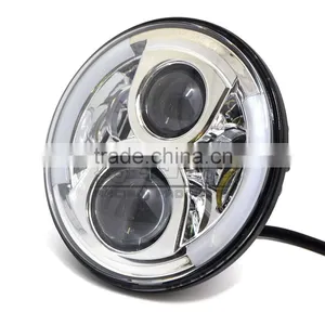 BJ-HL-017 Recommended "DOT SAE E9" Round 7" Motorcycle Motorbike LED Projector HID Headlights For Harley Headlight thumbnail-2