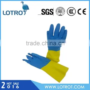 Cheap Long Blue and Yellow Work Gloves thumbnail-1