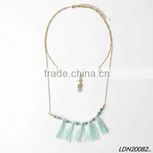 Tassel Layering Sea Horse Pendant Necklace Bracelet Earring Jewelry Set Supplier's Choice thumbnail-3
