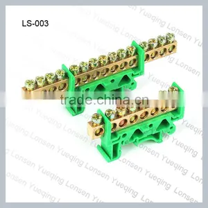 Low Voltage Netural Din Rail Brass Screw Terminals Connector thumbnail-1