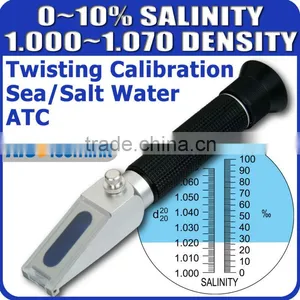 0~10% Salt Water Aquarium Hydrometer Sea Twisting Knob Salinity Refractometer thumbnail-1