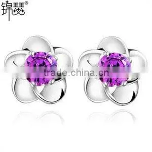 JINSE Korean Style Plum Flower Stud Earring thumbnail-1