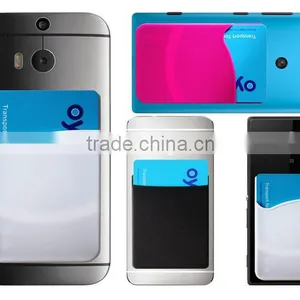 3M Sticker Colorful OEM Promotional Silicone Adhesive Card Holder Wallet for Mobile/cell Phone thumbnail-6