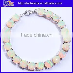 White Opal Stone 925 Sterling Silver Costume Jewelry Imported Bracelets China thumbnail-1